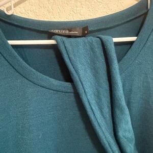 Zanzea Collection Teal Blue Relaxed Fit Dolman Sleeve Top Size S